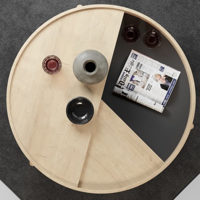 round coffee table with storage unfinished wood 3 legs Modelo 3D .c4d .max .obj .3ds .fbx .stl .blend 