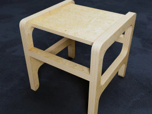 bangku kayu lapis 1 Model 3D