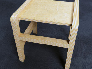 plywood stool 1 3D Model