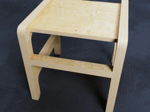 plywood stool 1 3D Model