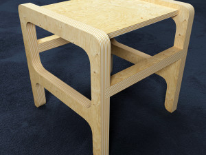 plywood stool 1 3D Model