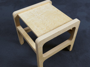 plywood stool 1 3D Model