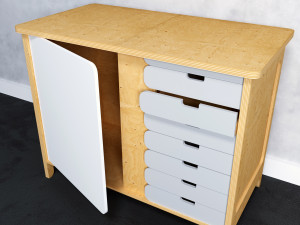 plywood chest of drawers 1 3D 模型