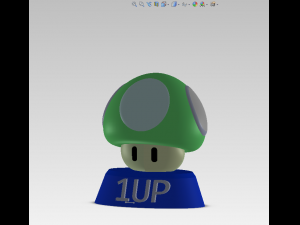 mario bros mushroom 1up 3Dプリントモデル