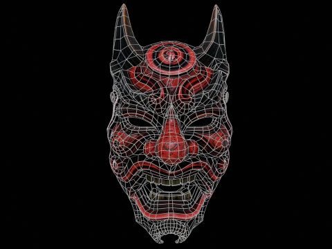 Japanese Spirit mask 1 3D Model