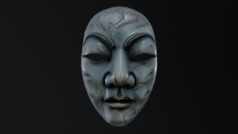 Japanese Spirit mask 2 3D 模型 .c4d .max .obj .3ds .fbx .stl .blend