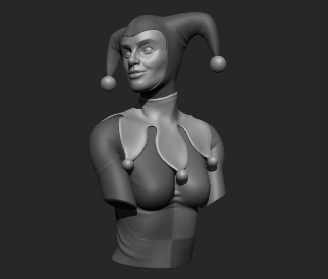 harley quinn bust 3d print ready Model Cetak 3D .c4d .max .obj .3ds .fbx .stl .blend