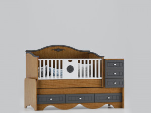 Baby crib bed N121 3D Model