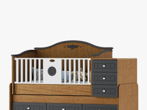 Baby crib bed N121 3D Model