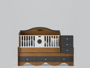 Baby crib bed N121 3D Model