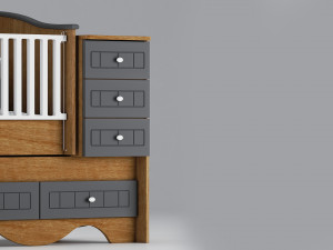 Baby crib bed N121 3D Model