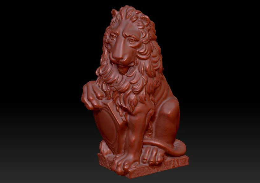 heraldic lion sculpture 3D Model .c4d .max .obj .3ds .fbx .stl .blend