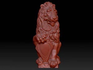 heraldic lion sculpture 3D Model