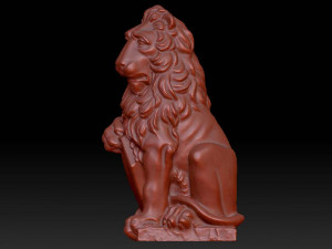 heraldic lion sculpture Model 3D