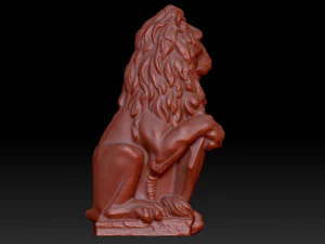 heraldic lion sculpture 3D Model
