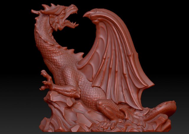 hi-poly dragon sculpture Modello 3D .c4d .max .obj .3ds .fbx .stl .blend 