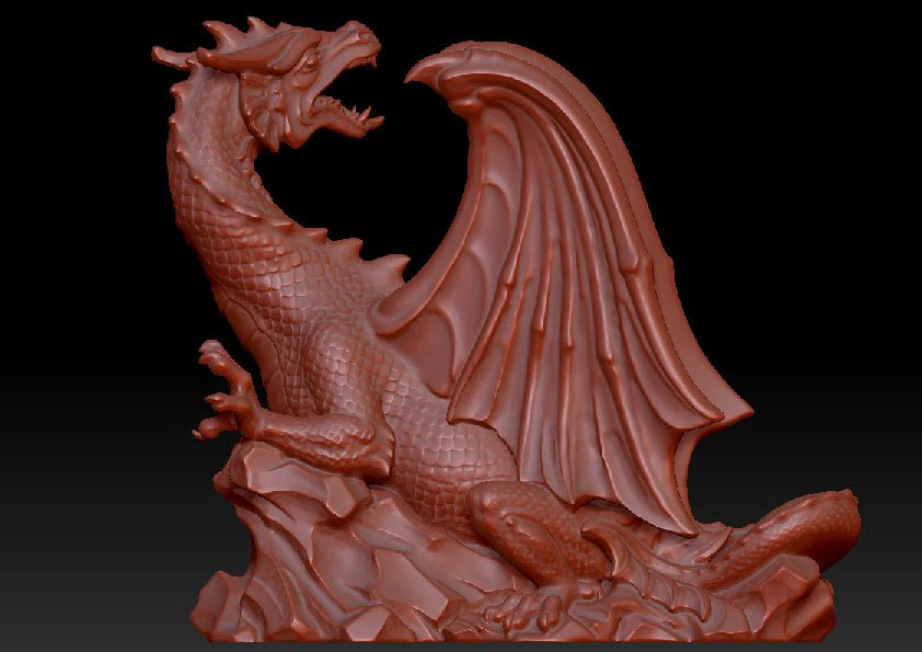 hi-poly dragon sculpture 3D Model .c4d .max .obj .3ds .fbx .stl .blend 