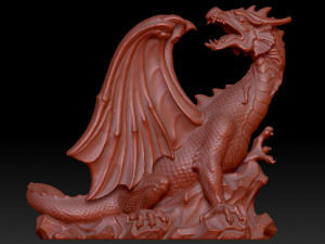 hi-poly dragon sculpture Modello 3D