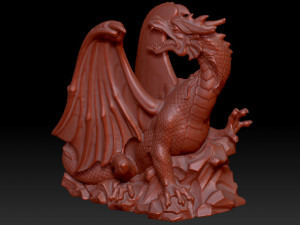 hi-poly dragon sculpture Modello 3D