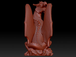 hi-poly dragon sculpture Modello 3D