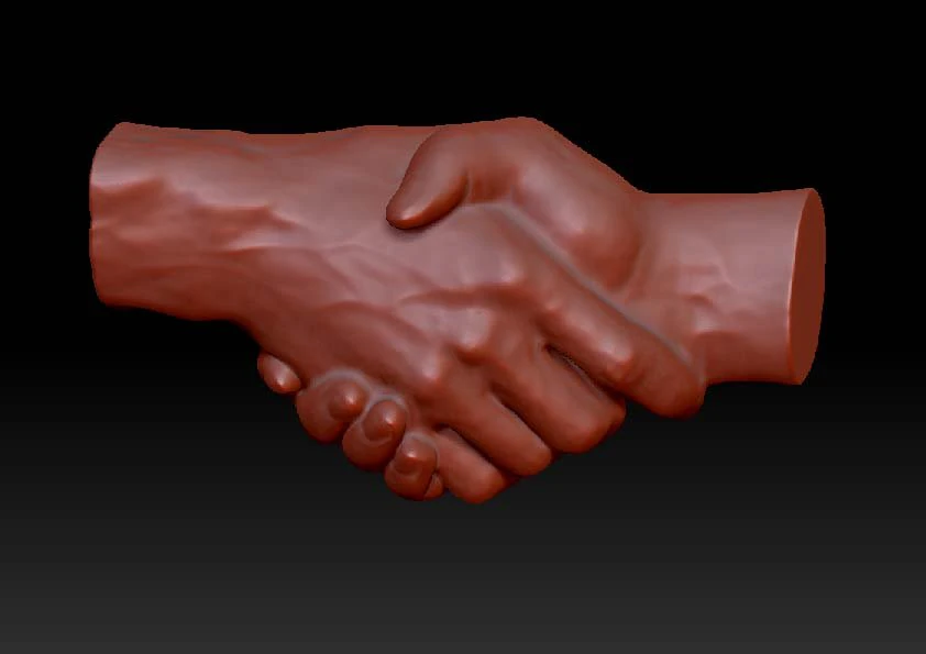 handshake sculpture 3D Model .c4d .max .obj .3ds .fbx .stl .blend 