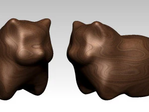 primitief kattenbeeld 3D Model