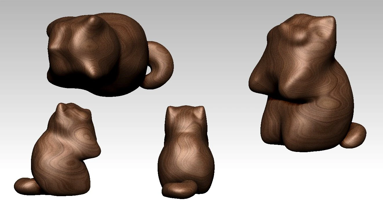 primitive cat sculpture 3D Model .c4d .max .obj .3ds .fbx .stl .blend 