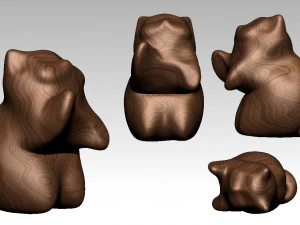 escultura primitiva de gato Modelo 3D