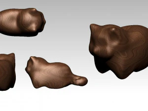 primitive cats bundle 3D Model