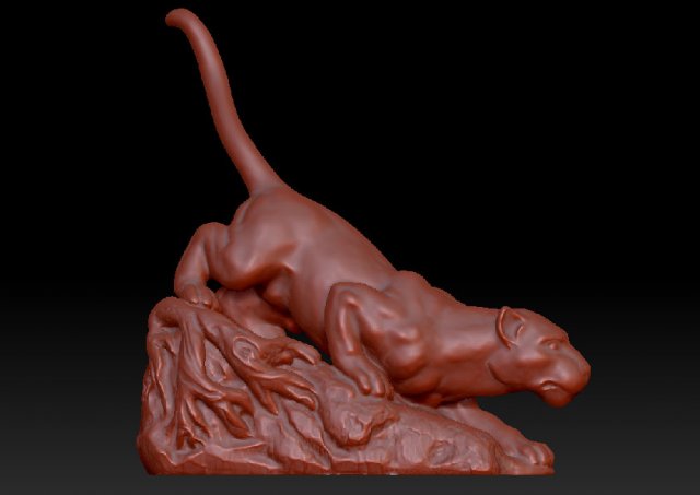 puma cat sculpture 3Dモデル .c4d .max .obj .3ds .fbx .stl .blend 