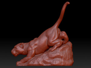 puma cat sculpture 3Dモデル