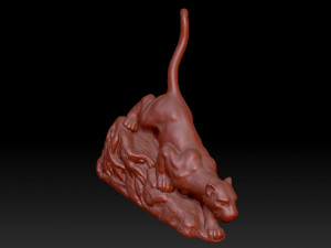 puma cat sculpture 3Dモデル
