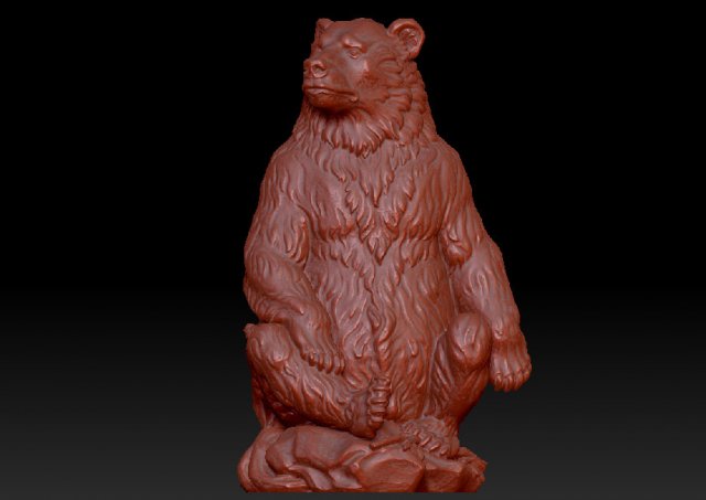 photorealistic brown bear sculpture Model 3D .c4d .max .obj .3ds .fbx .stl .blend 