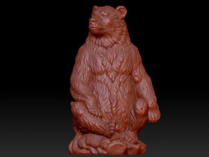 fotorealistische bruine beersculptuur 3D Model