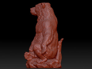 photorealistic brown bear sculpture Model 3D