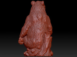 photorealistic brown bear sculpture Model 3D