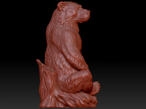 photorealistic brown bear sculpture Model 3D