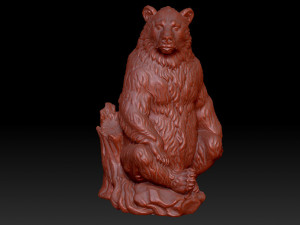 photorealistic brown bear sculpture Model 3D