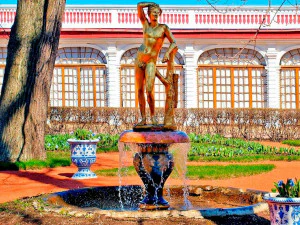 apollo fountain statue from monplaisir garden peterhof 3D Model