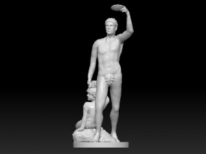 bacchus and satyr fountain statue monplaisir garden peterhof 3D Model