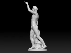 bacchus and satyr fountain statue monplaisir garden peterhof 3D Model
