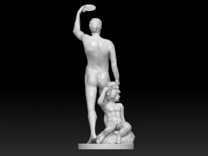 bacchus and satyr fountain statue monplaisir garden peterhof 3D Model