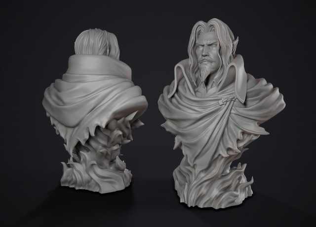 dracula castlevania bust 3D 打印模型 .c4d .max .obj .3ds .fbx .stl .blend