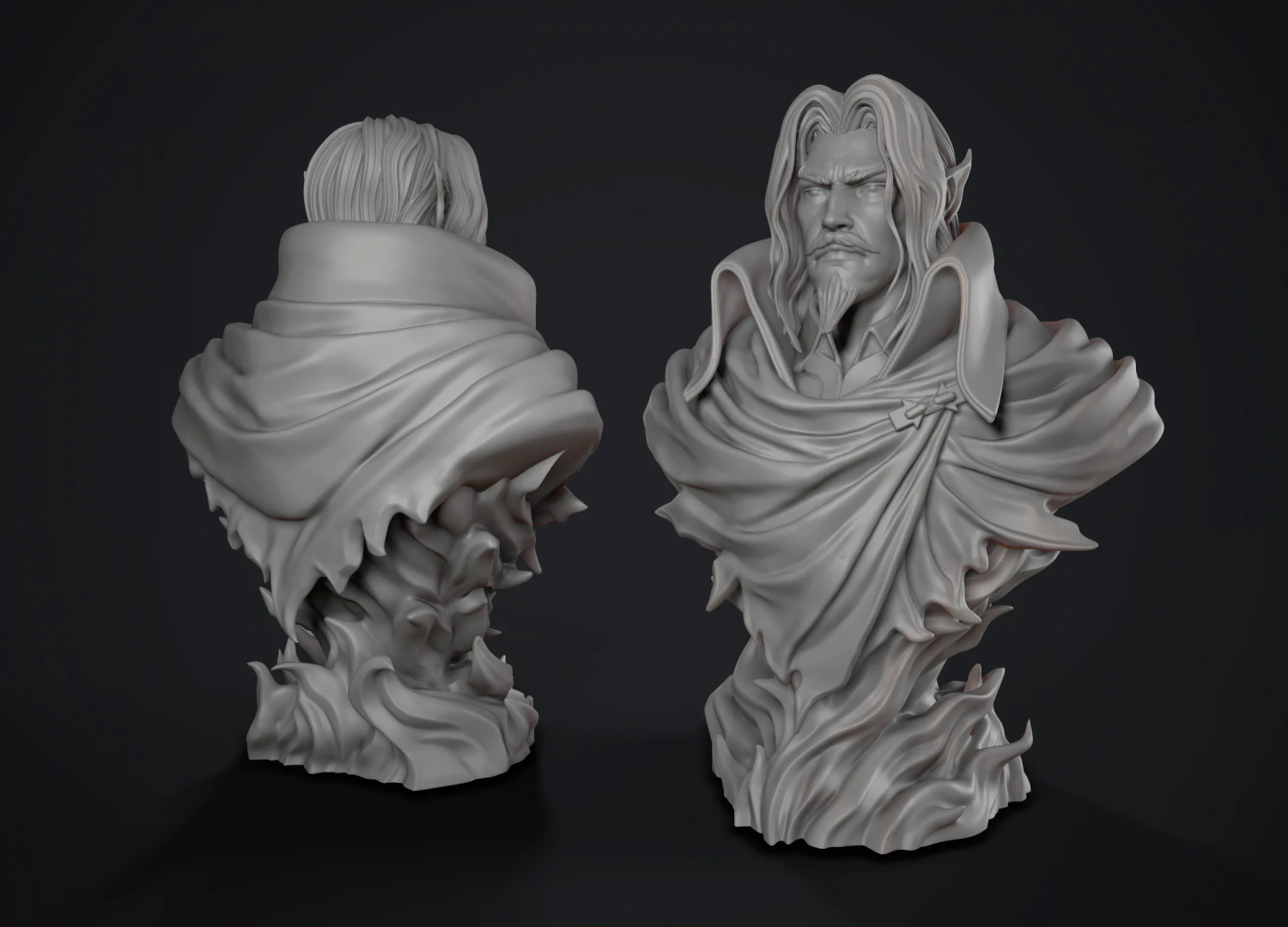 busto de Dr&aacute;cula Castlevania Modelo de Impressão 3D .c4d .max .obj .3ds .fbx .stl .blend 