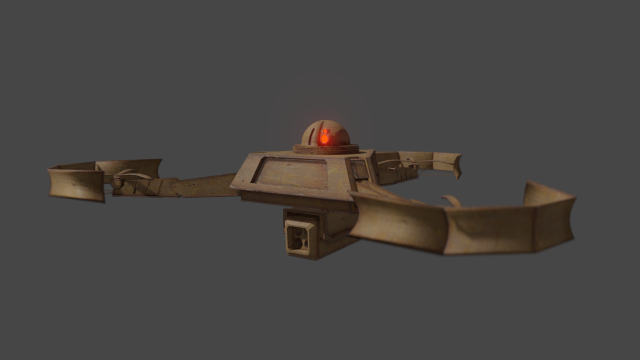 rusty drone Model 3D .c4d .max .obj .3ds .fbx .stl .blend 