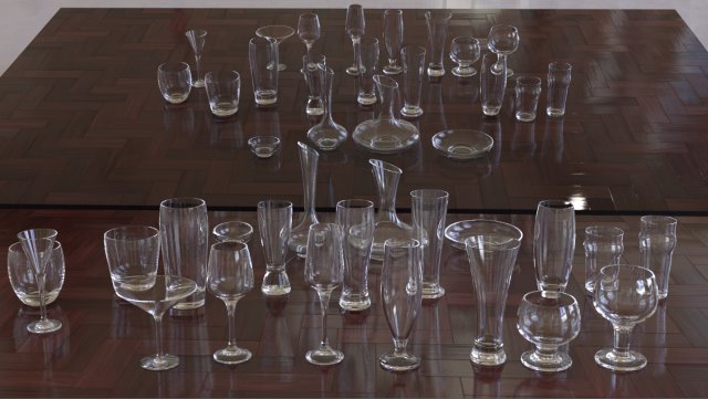 glassware set 3Dモデル .c4d .max .obj .3ds .fbx .stl .blend 
