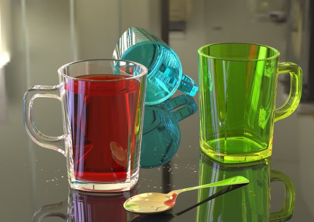 tea glass mug Model 3D .c4d .max .obj .3ds .fbx .stl .blend 
