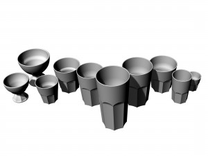 glass tumblers and cups 3D Modell