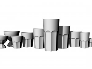 glass tumblers and cups 3D Modell