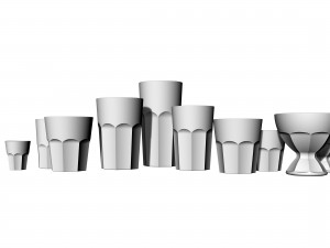glass tumblers and cups 3D Modell